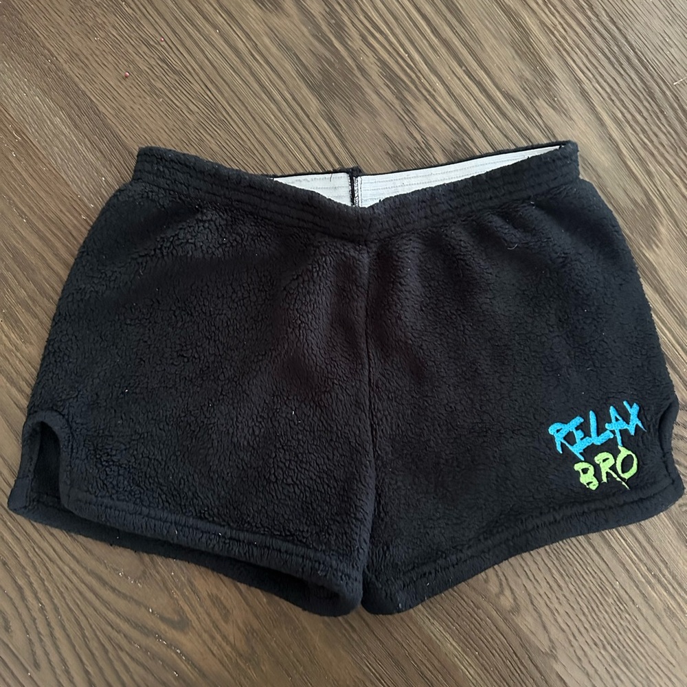 Relax Bro made with love and kisses brand fuzzy soft pajama shorts girls s/m